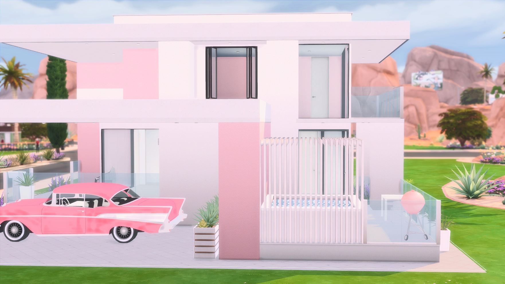 Modern Pink Tiny Home Shell Only CC The Sims 4 Rooms Lots