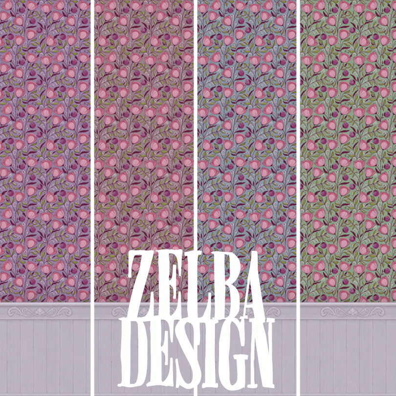 Tulip Wallpaper Zelba Design Screenshots The Sims 4 Build Buy