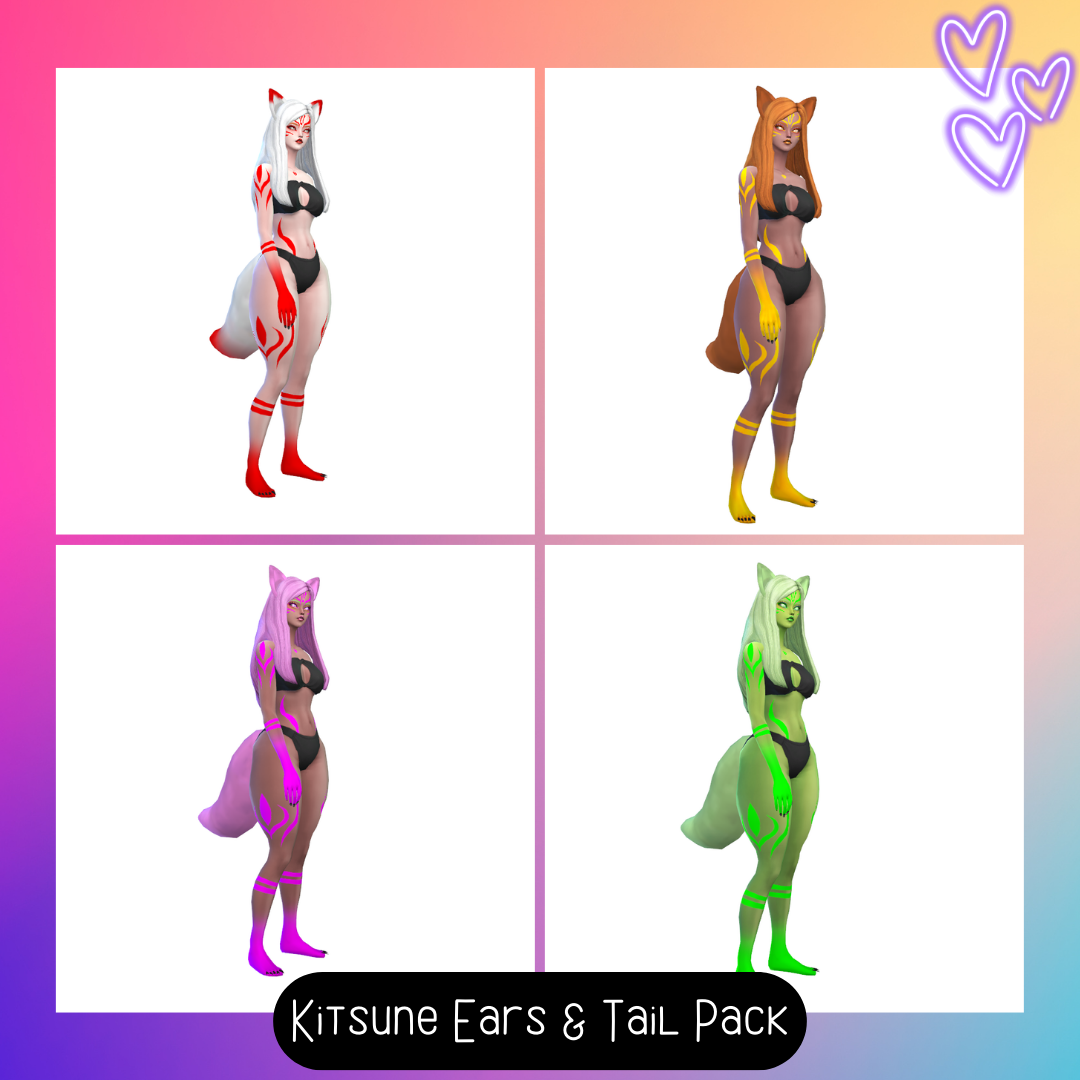 Jbtn Kitsune Ears And Tail Pack Screenshots The Sims Create A