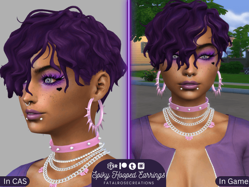 FatalRoseCreations Spiked Hoops Screenshots The Sims 4 Create A Sim