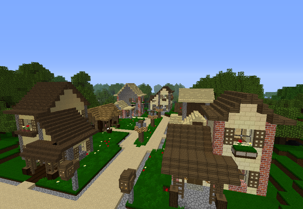 How some houses may look with this texture pack.