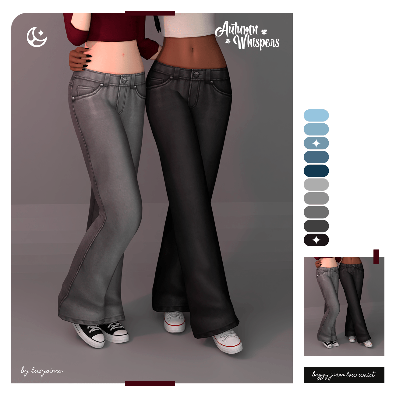 Baggy Jeans (Low Waist) - Autumn Whispers Collection - The Sims 4