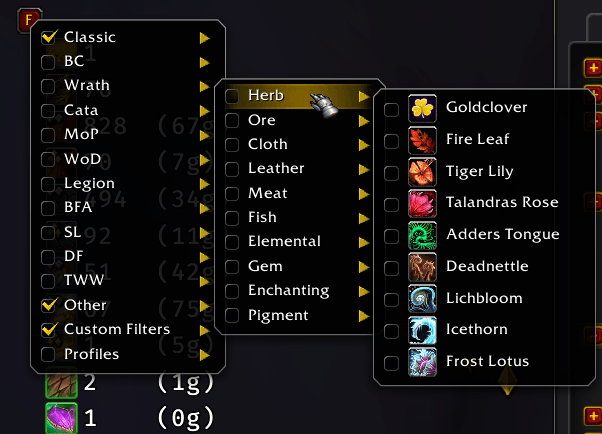 Gathering Tracker Filters