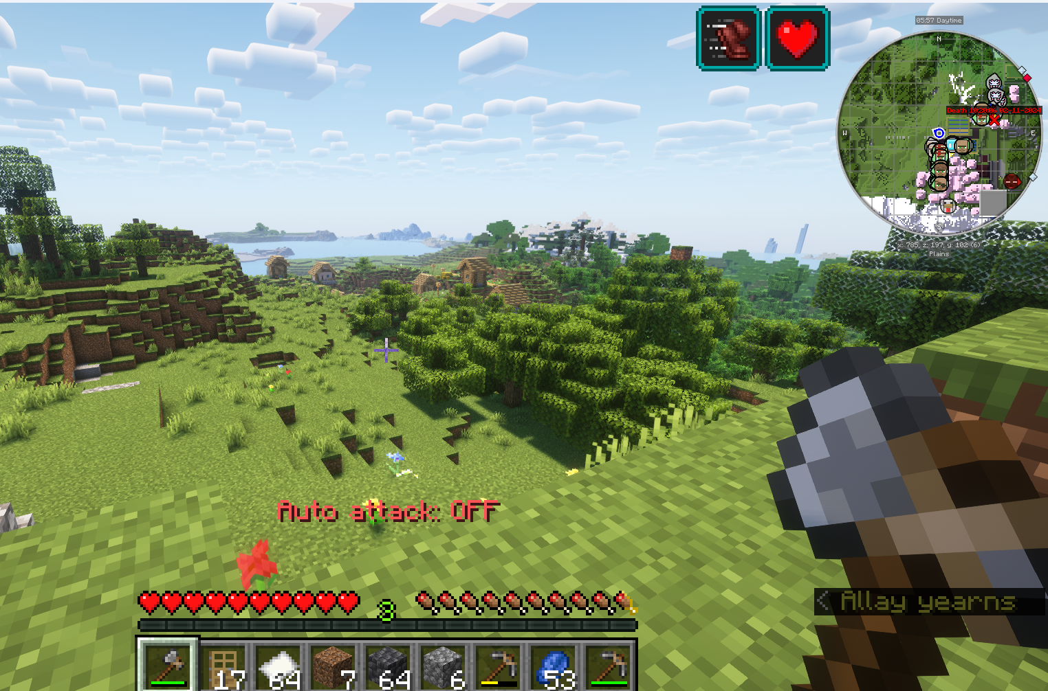 Thumbnail Pressing J (can be changed) toggles automatic attack for like AFK XP farming,