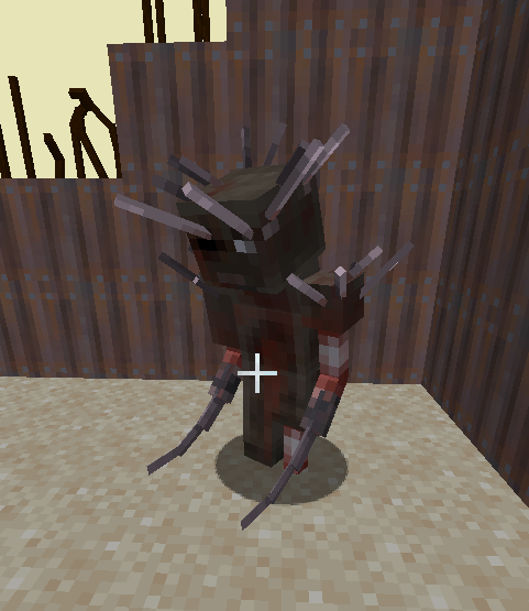 Thumbnail A zombie with scrap embedded in its rotten flesh and two sharp blades strapped to its stumpy arms.
Fast and deadly these uncommon monsters lurk the wasteland biome