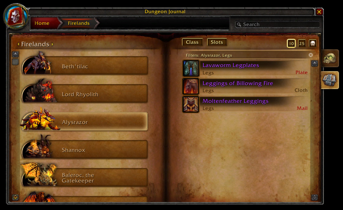 <p>Quickly search trough instance or boss loot, without the need to navigate from one page to the other.</p>