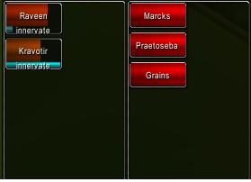 <p>Raid group with 2 druids (Kravotir and Raveen) and 3 dead (Marcks, Praetoseba, Grains).</p>
<p>Both battle resses are on cooldown and Raveen's innervate is on cooldown(almost ready) but Kravotir's is available.</p>