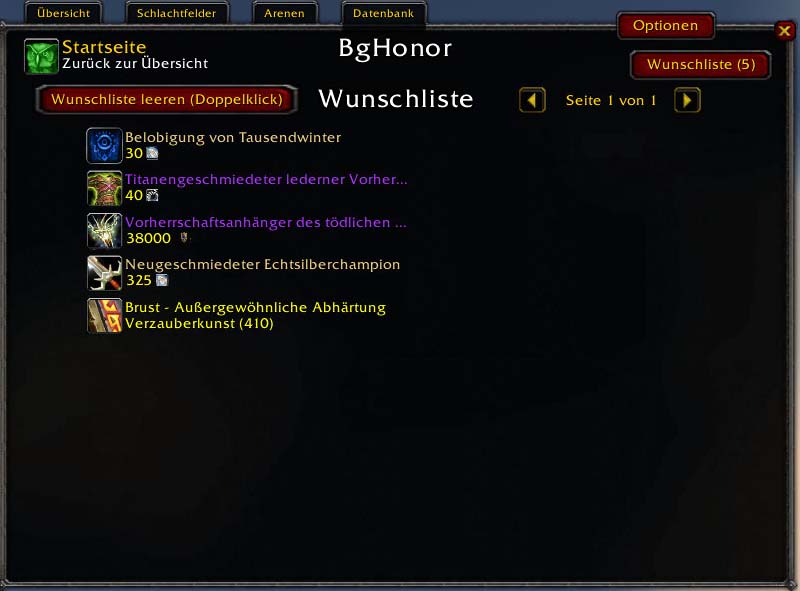<p>Wunschliste in Version 1.0</p>