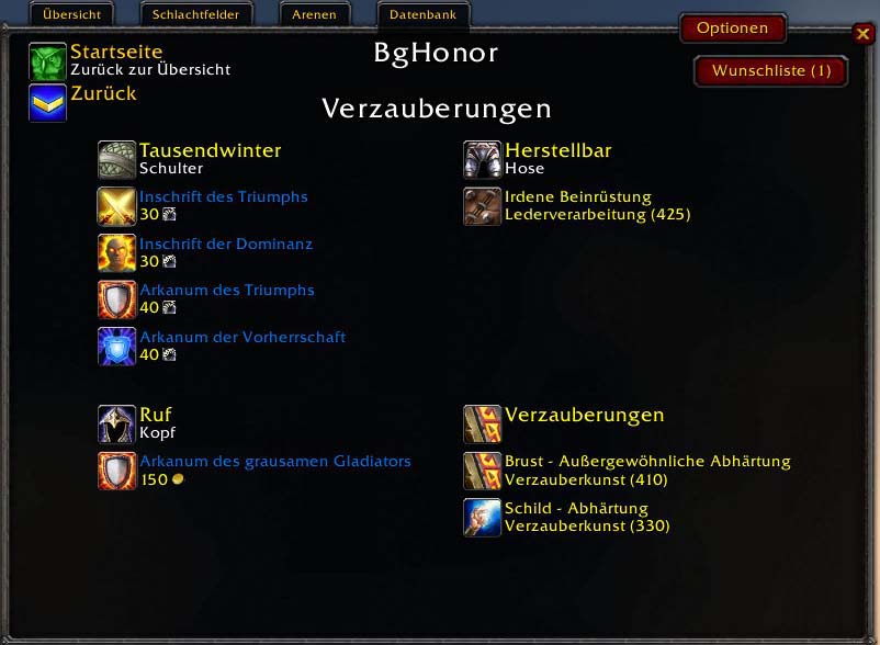<p>Neue Item-Datenbank mit 1.0 (Im Bild: PVP-Gegenstandsverbesserungen)</p>