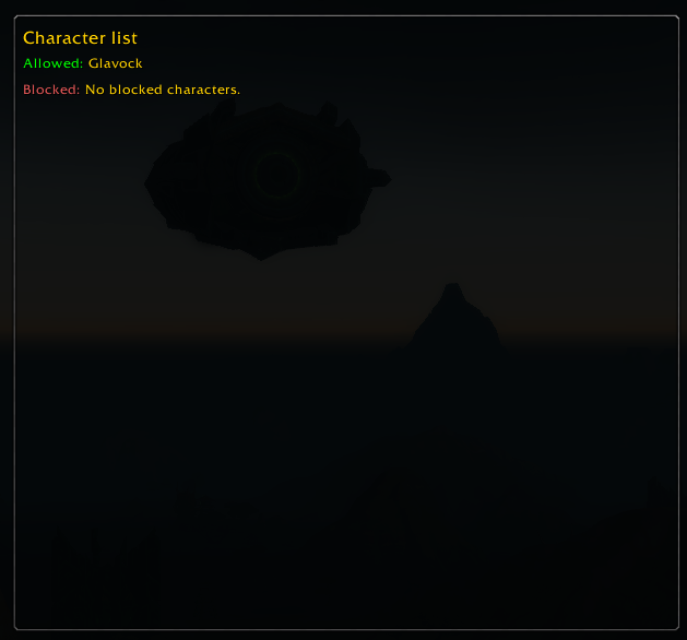 <p>Allowed and blocked players.</p>