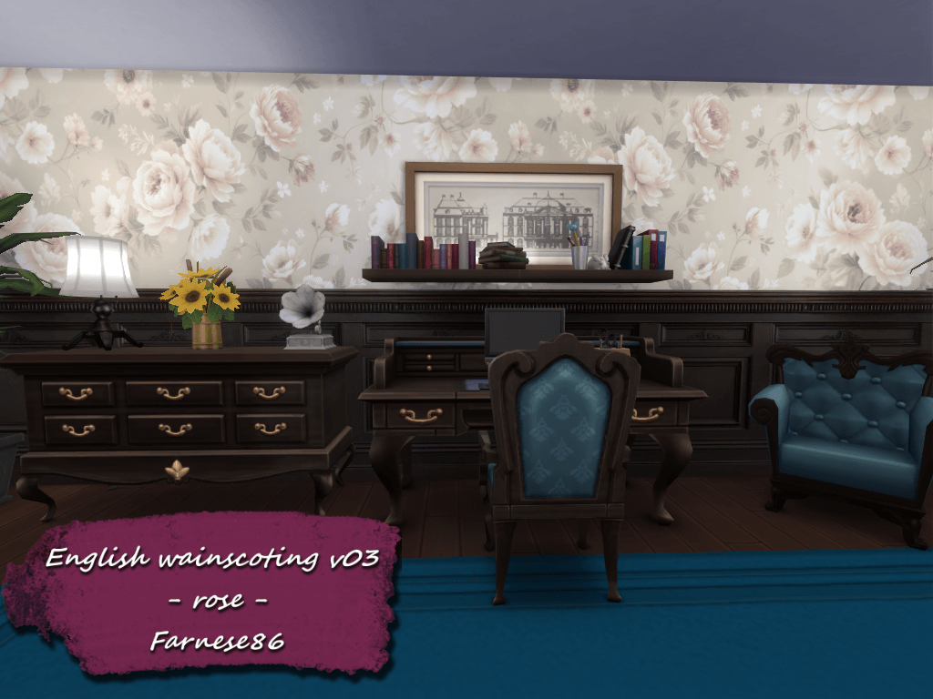 Thumbnail English wainscoting v03 - rose - presentation (2)
