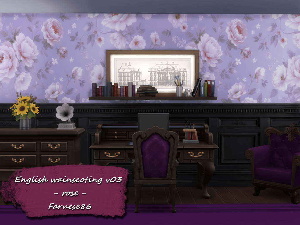 Thumbnail English wainscoting v03 - rose - presentation (3)