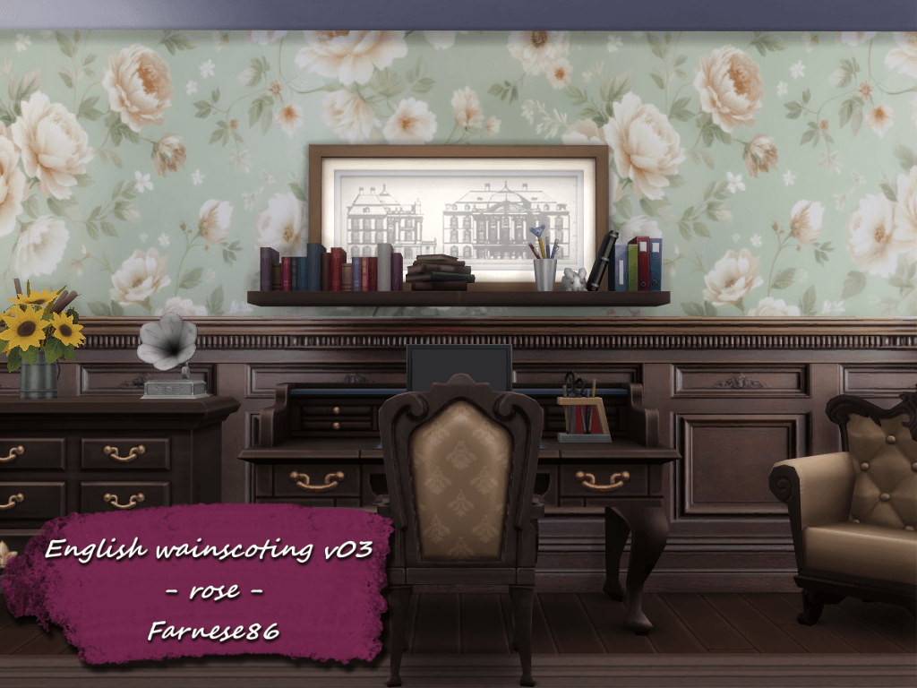 Thumbnail English wainscoting v03 - rose - presentation (4)