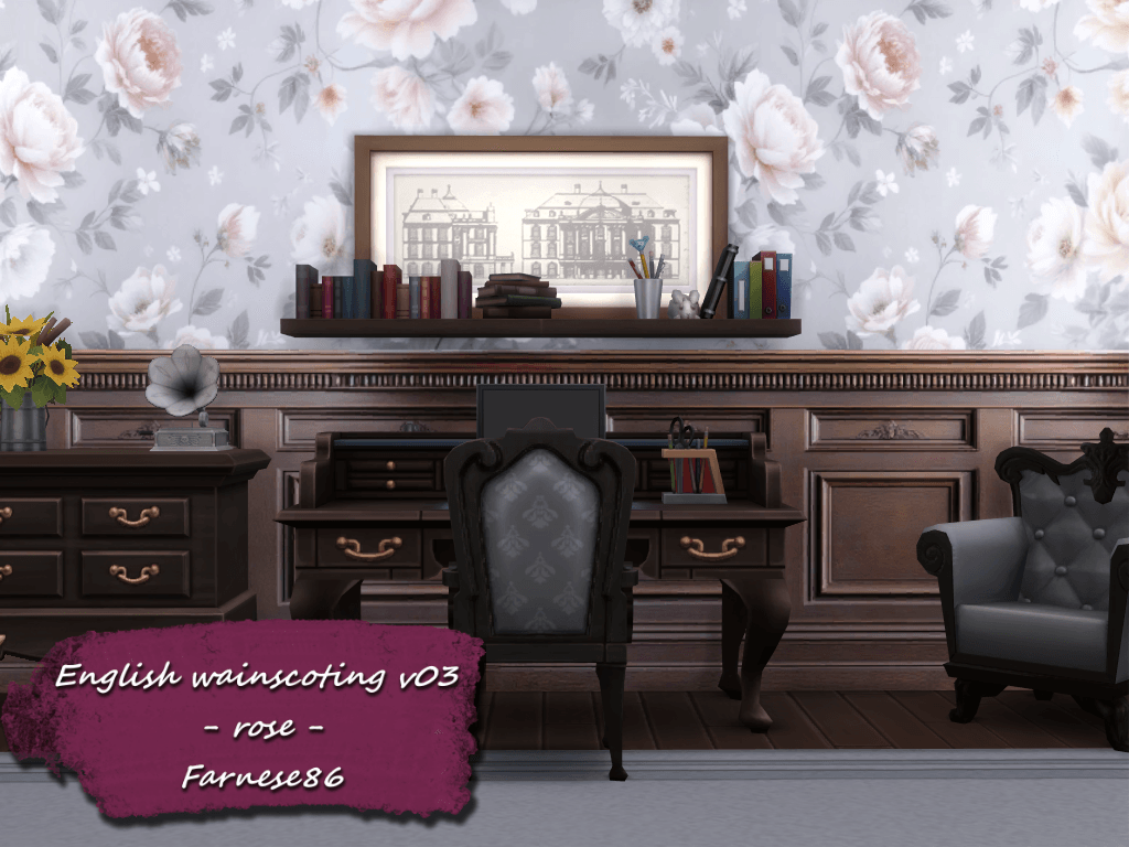 Thumbnail English wainscoting v03 - rose - presentation (5)