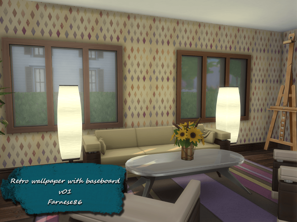 Thumbnail Farnese86 - Retro wallpaper with baseboard - presentation (1)