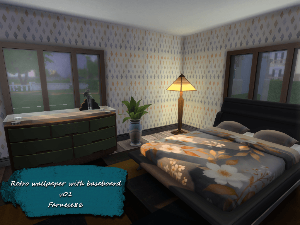 Thumbnail Farnese86 - Retro wallpaper with baseboard - presentation (4)