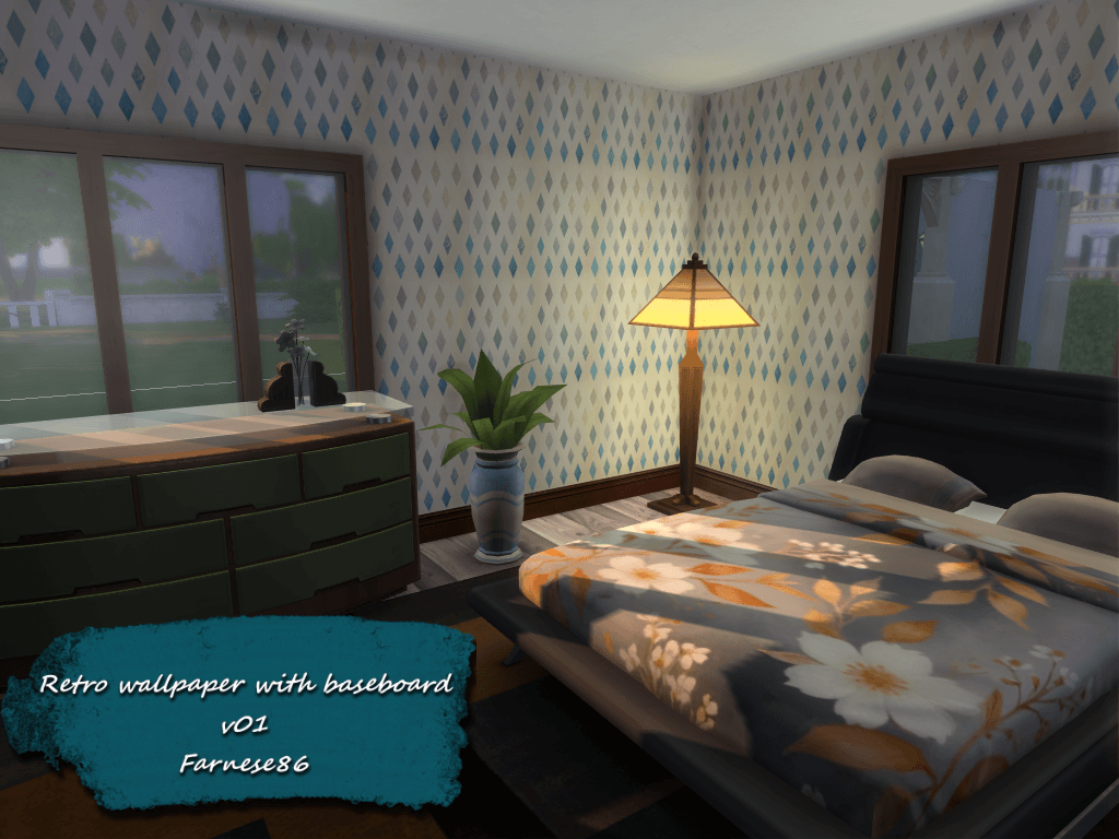 Thumbnail Farnese86 - Retro wallpaper with baseboard - presentation (5)