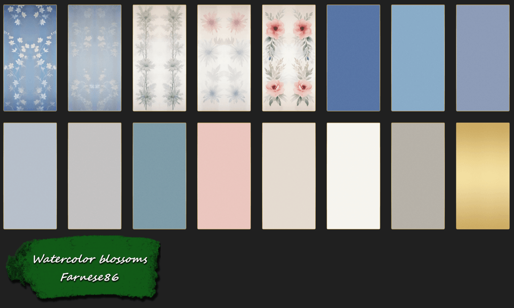 Thumbnail Farnese86 - Watercolor blossoms wallpaper - swatches 1
