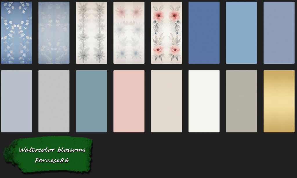 Thumbnail Farnese86 - Watercolor blossoms wallpaper - swatches 2