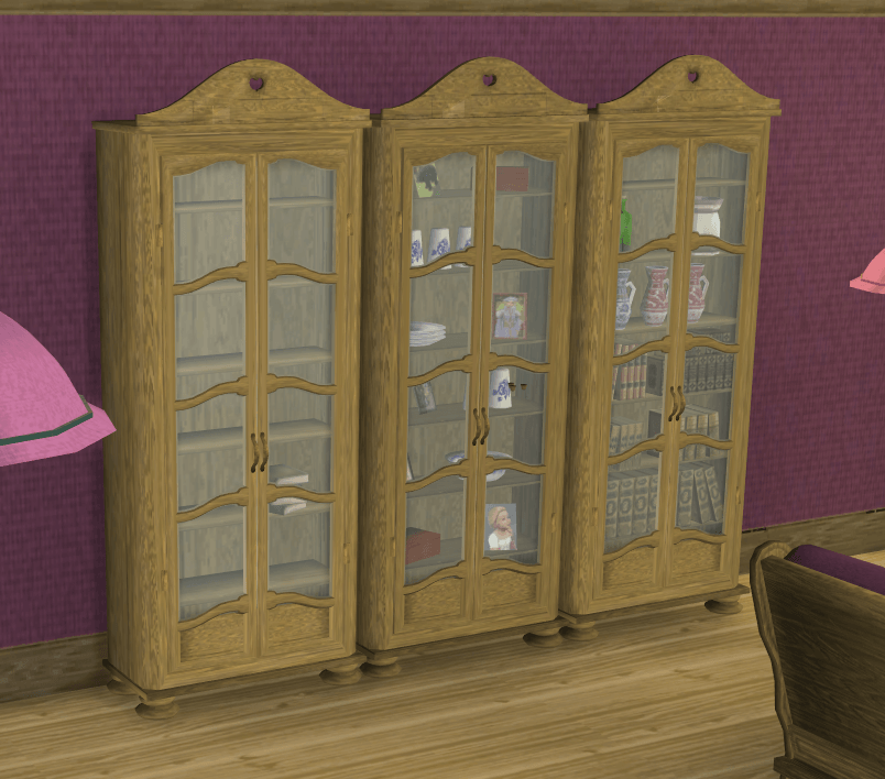 Thumbnail Cabinet (1 with deco, 1 empty, the empty has lots of slots for your own deco)