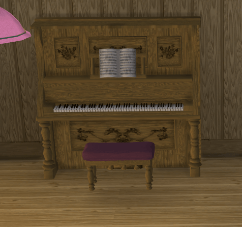 Thumbnail Upright wooden piano - base game compatible