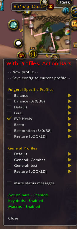 <p>Action Bars Minimap menu</p>