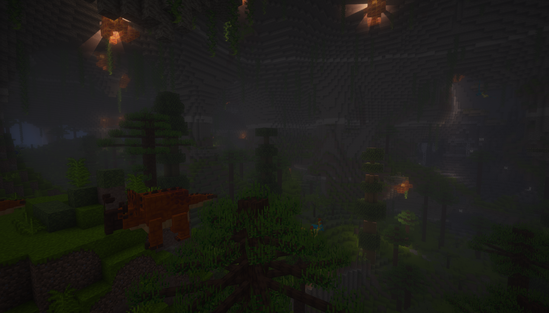 Thumbnail Instead of annoying mining, what about exploring the numerous cave biomes, like this huge prehistoric one