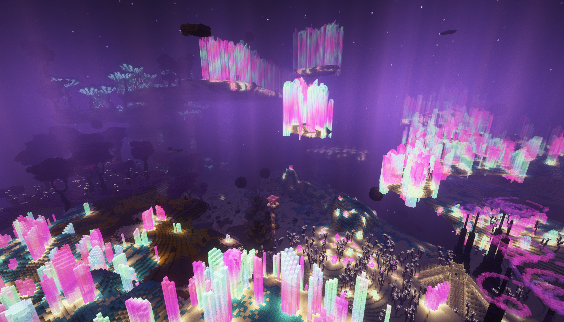 Thumbnail Explore the end on different layers, with larger biomes and lots of mystical blocks and structures