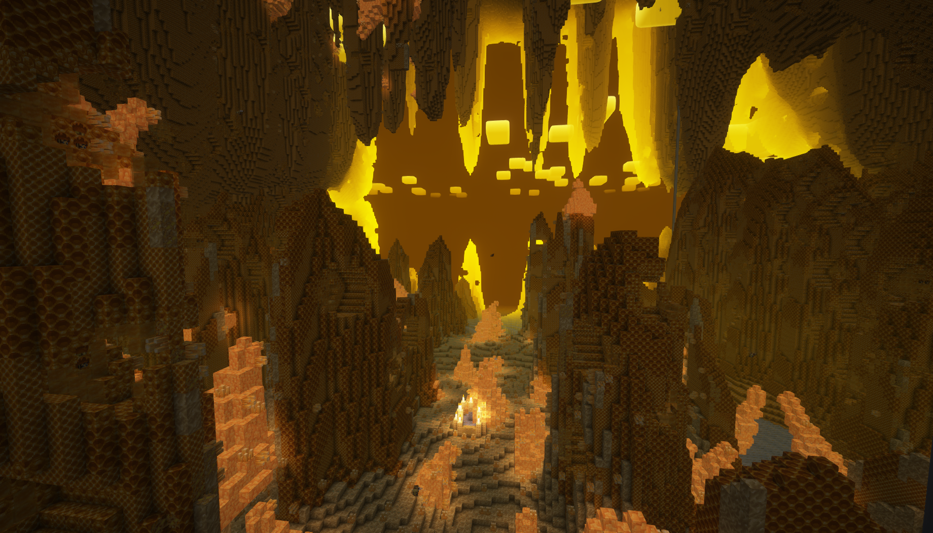 Thumbnail Enter the beehives using ender pearls, discover an infinite dimension
