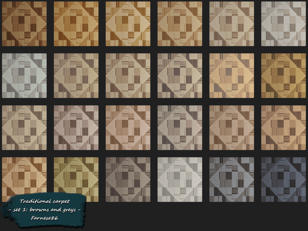 Thumbnail Farnese86 - Traditional carpet - set 1 - swatches