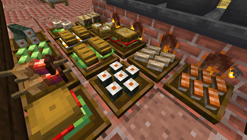 Finger foods on large plates