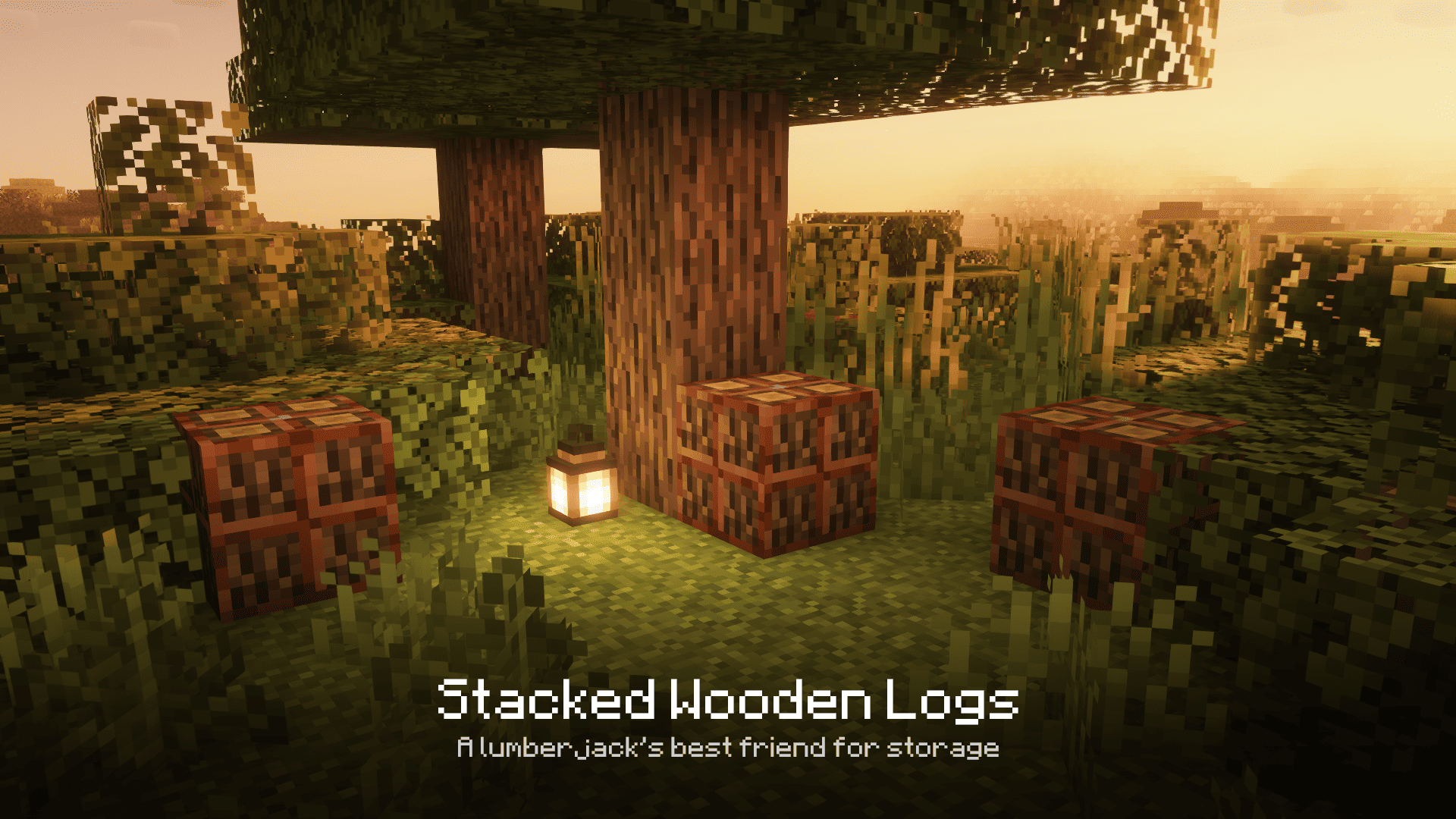 Stacked Wooden Logs