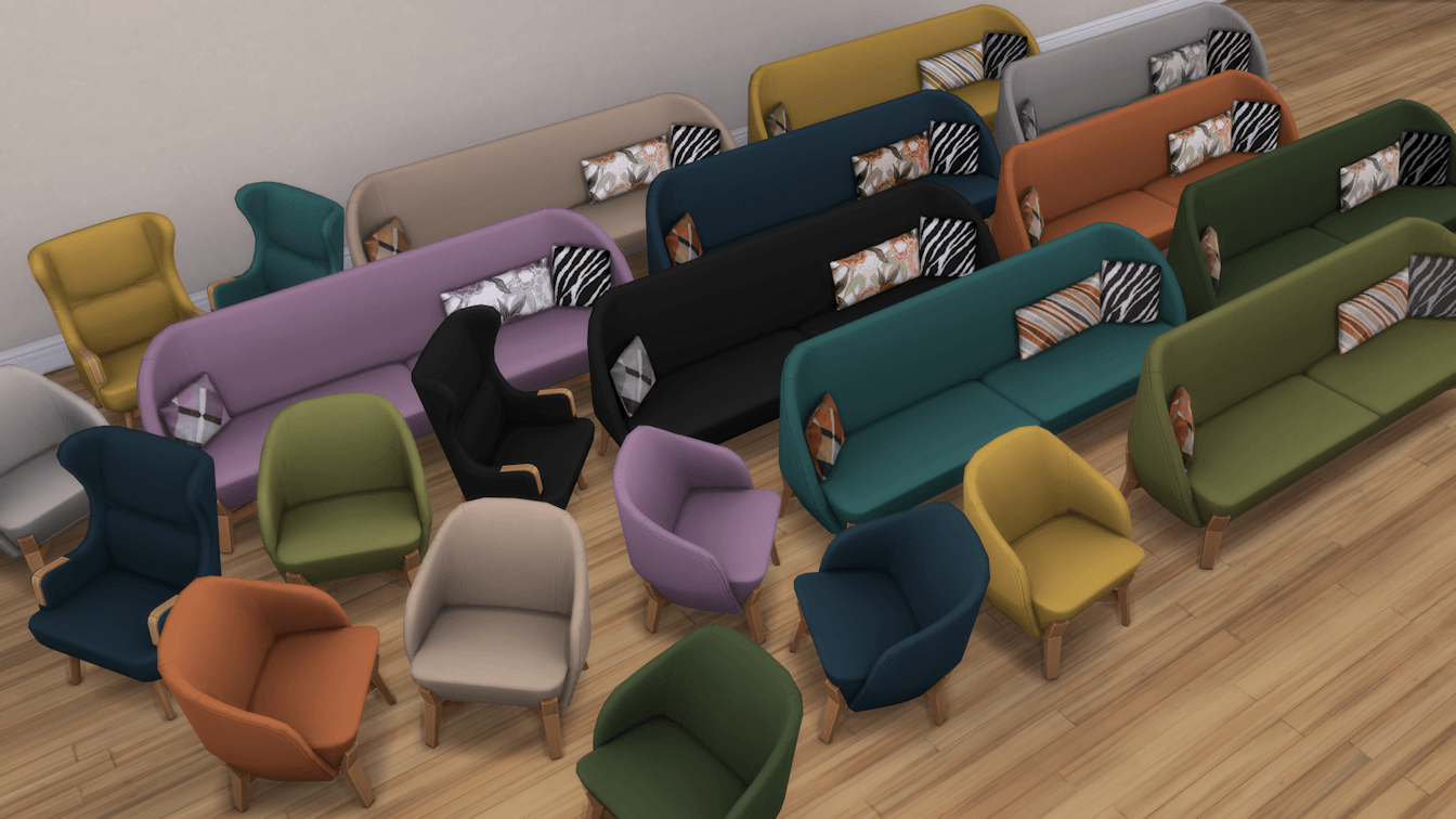 A quick look at the colours and furnishings, showing all the new colour combinations