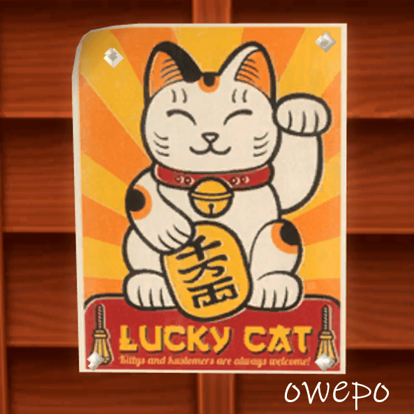 ◆ Happy Lucky  ④ Littlest Pet Shop No Number Pizzazz White Lucky Cat Yellow