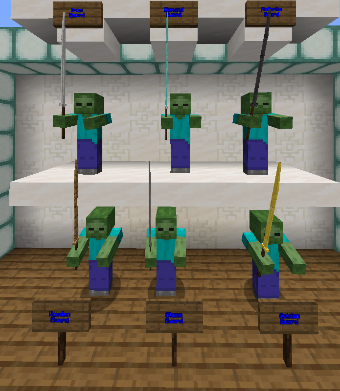 Zombie holding swords (not invisible)