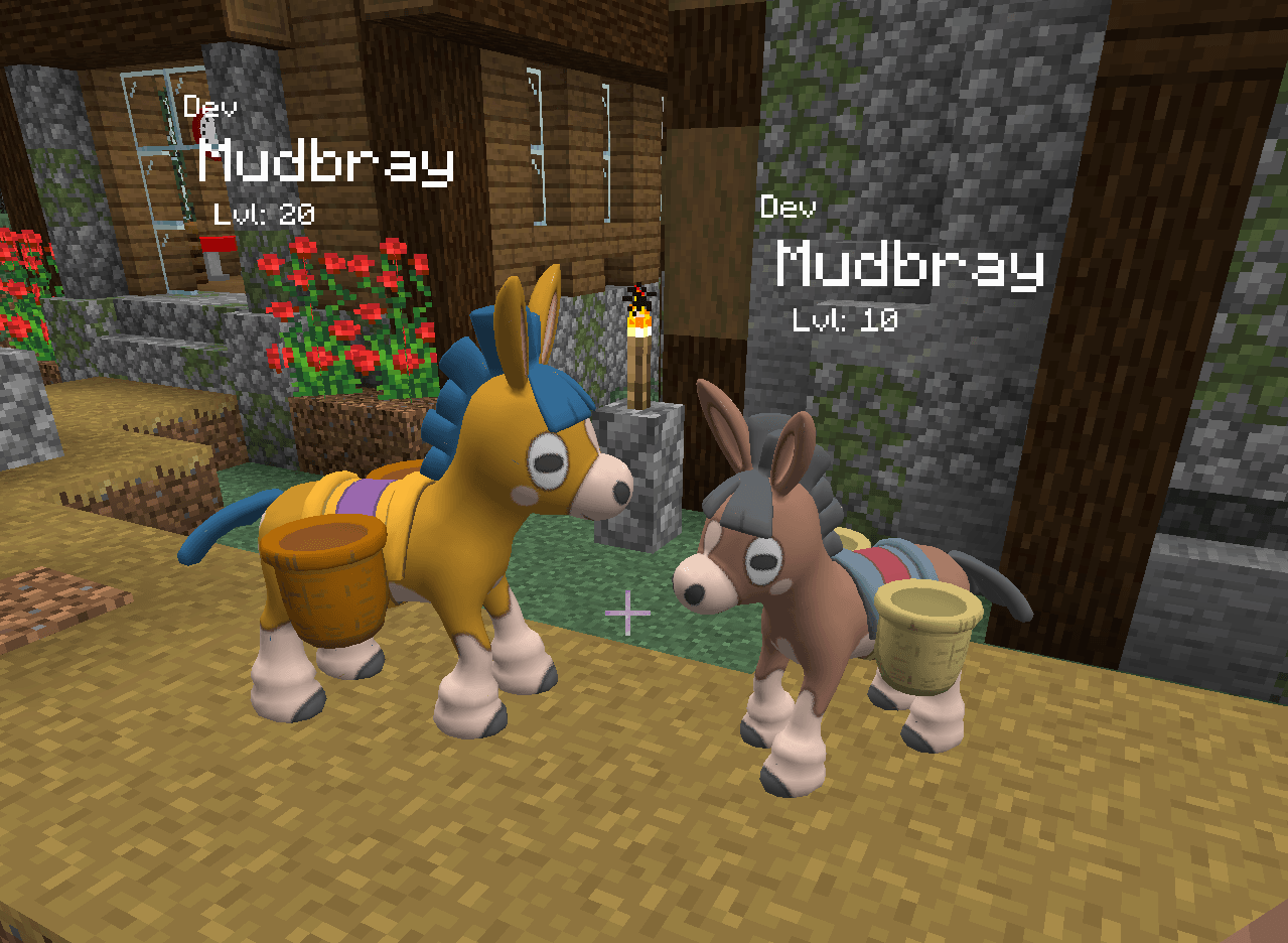 Thumbnail Mudbray is cute again! Equip him with a barrel and he can store items for you with this alternate palette! His storage capacity is based on his HP EVs and IVs as well as dynamax level.