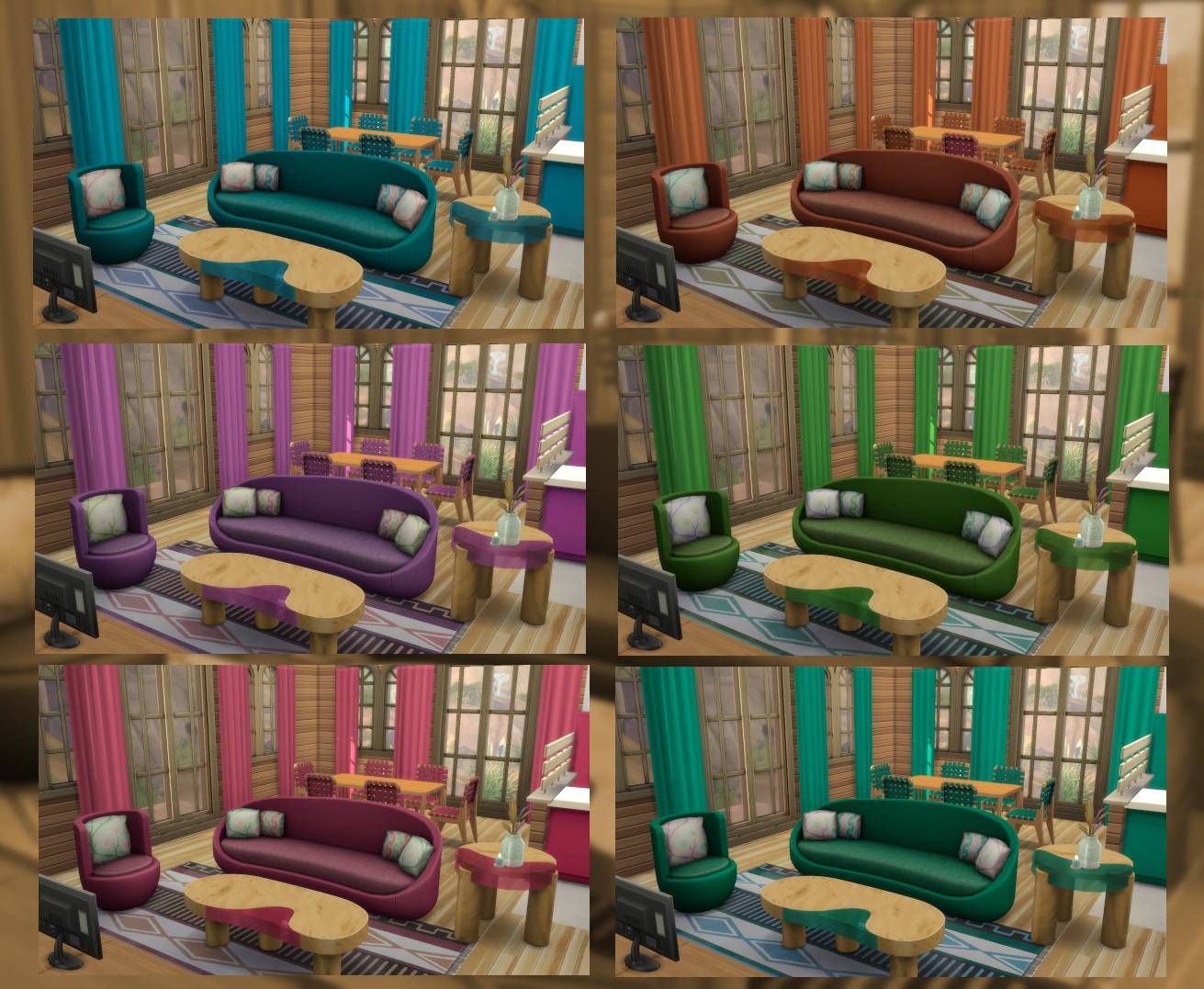 Recolors of livingroomitems from Growing Together (Sofa and Armchair ...
