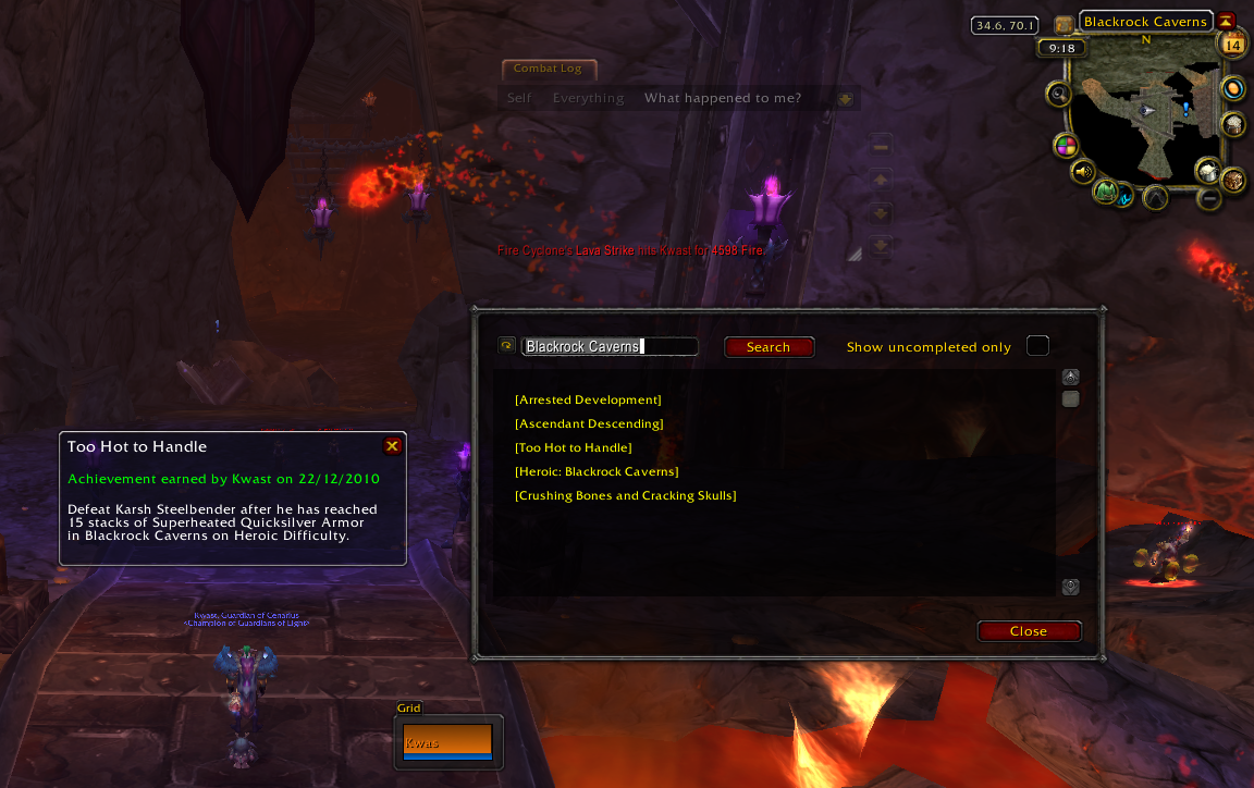 <p>Showing achievements for Blackrock Caverns</p>