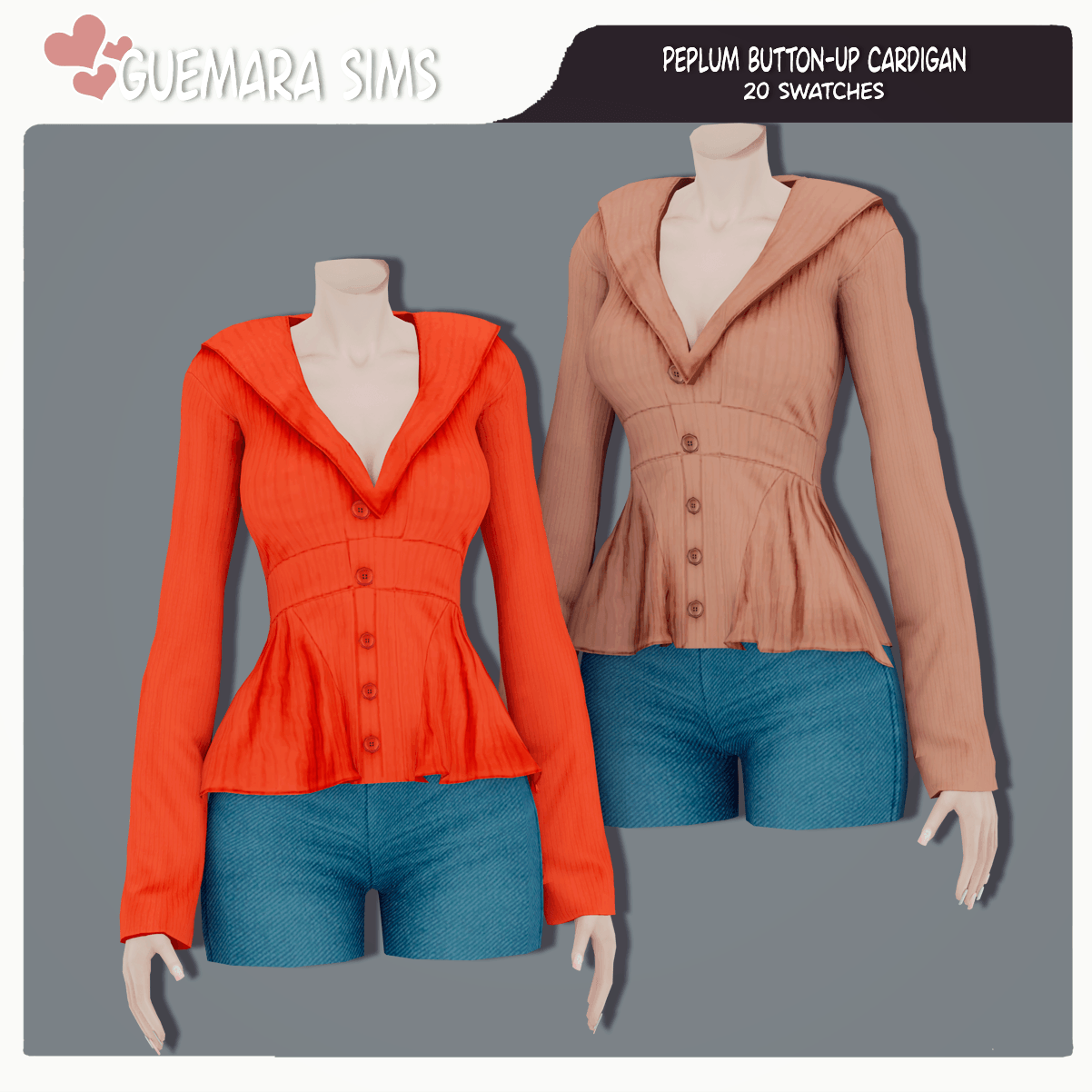 Peplum Button-Up Cardigan - Gallery - The Sims 4 Create a Sim - CurseForge