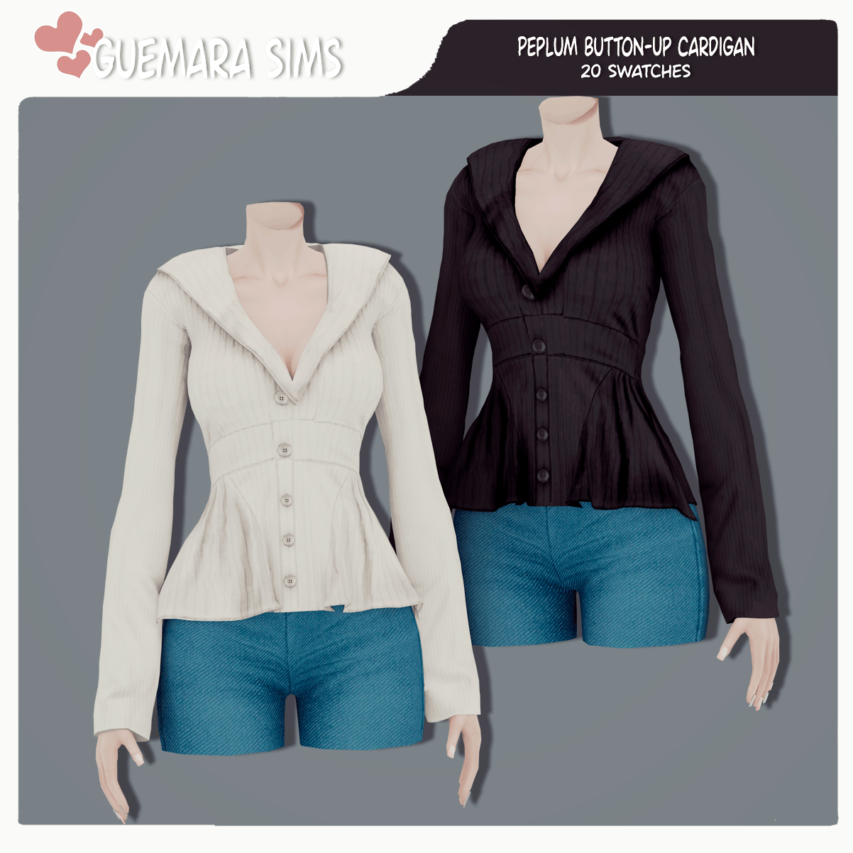 Peplum Button-Up Cardigan - Gallery - The Sims 4 Create a Sim - CurseForge