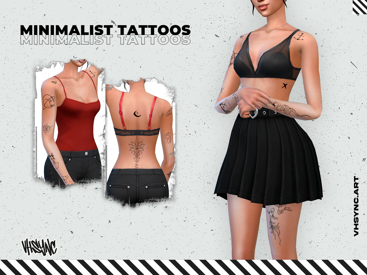 VHSync Minimalist tattoos The Sims 4 Create a Sim CurseForge
