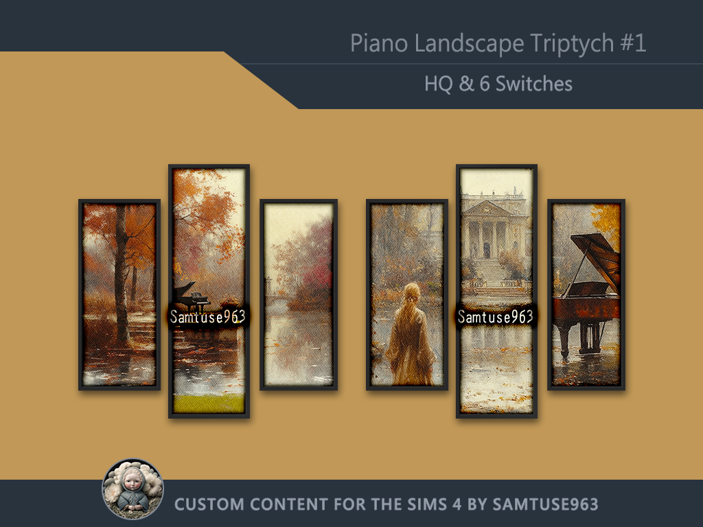  HQ Piano Landscape Triptych #1 Sellable Extra B Samtuse963