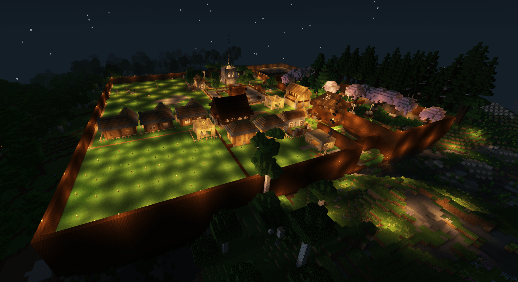 A starter colony and associated player structures