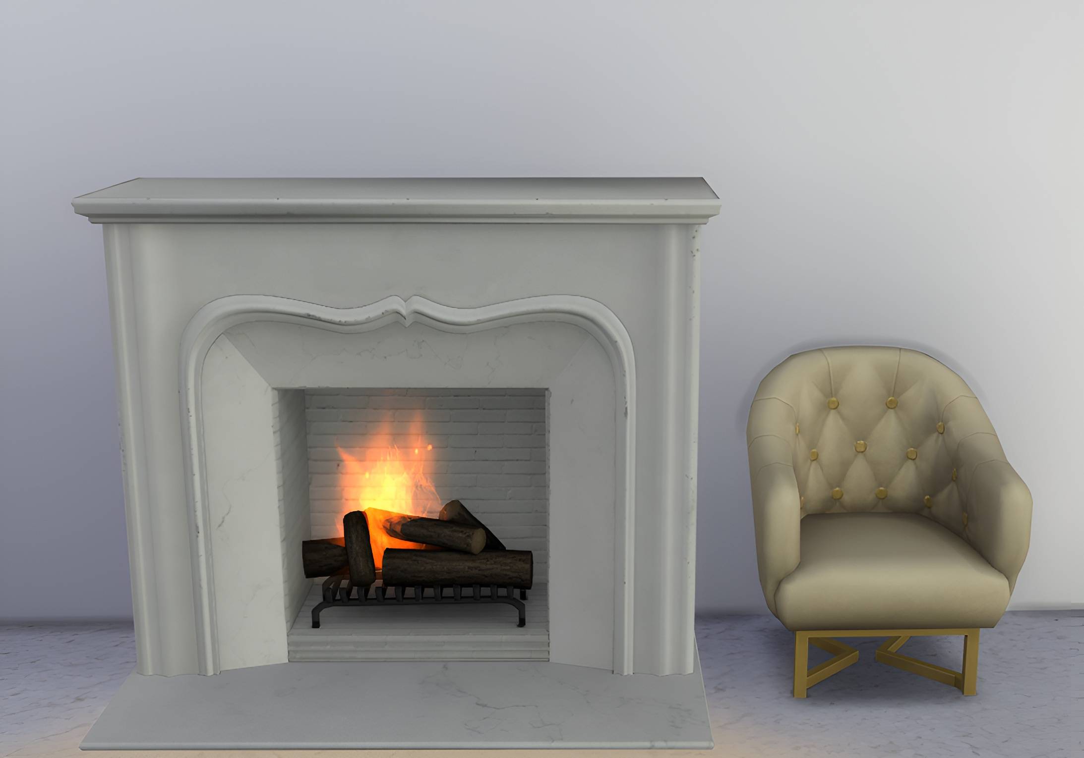 Marble fireplace