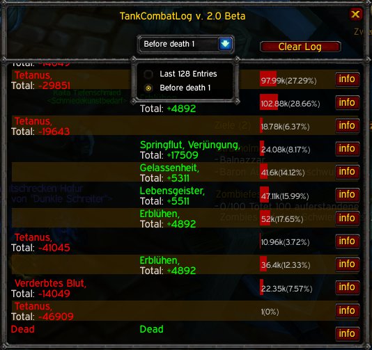 <p>It's now possible to view the data before you died.
All deaths ar listet in the dropdown menu.
This should help you to analyse you the fight.</p>