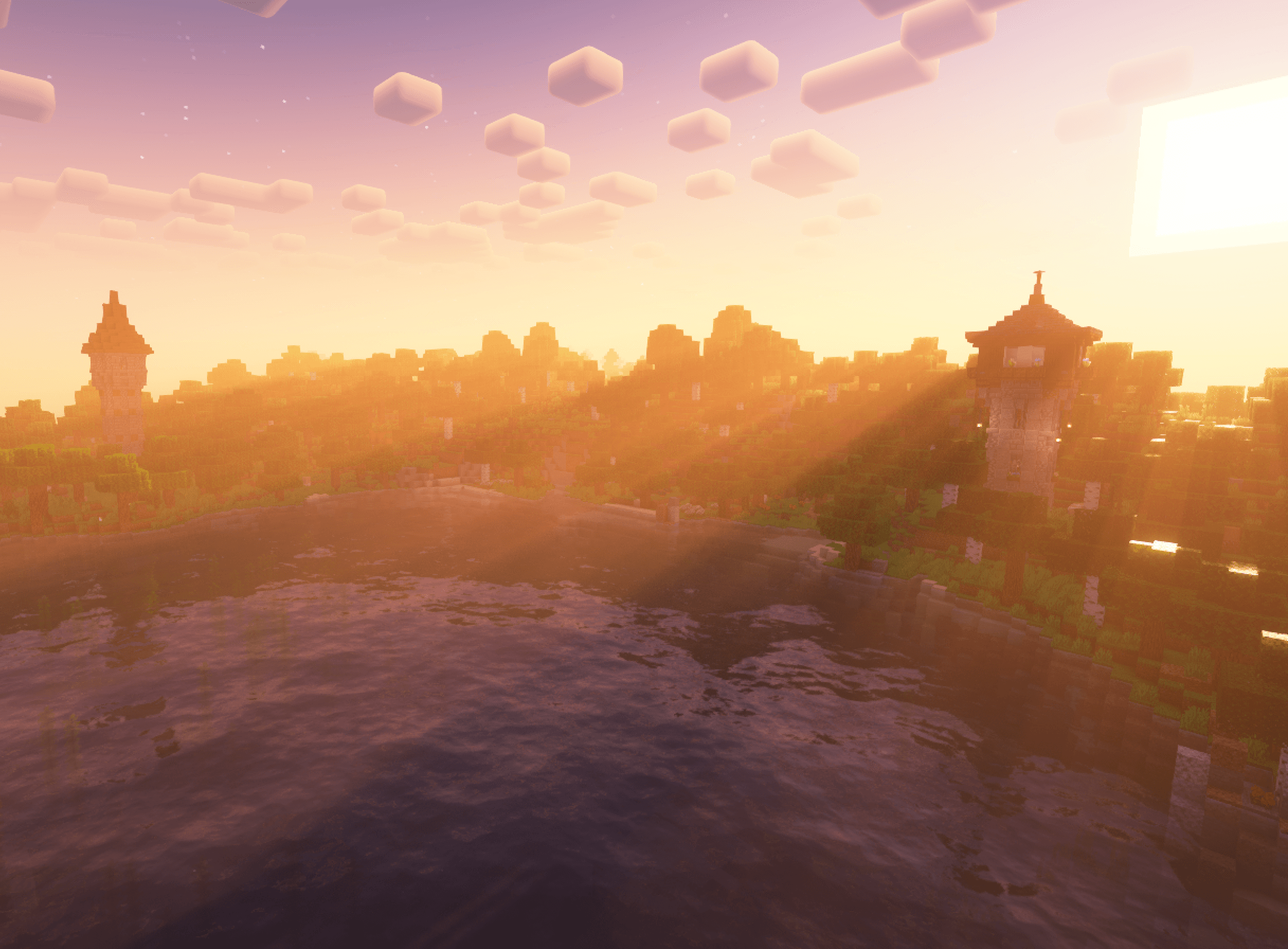 Thumbnail Two wizard towers with peeking out above the forest canopy.