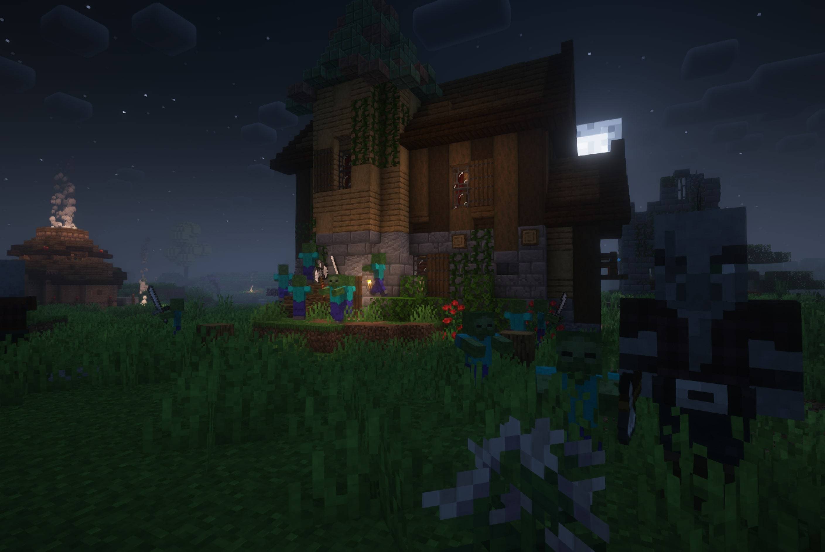 Thumbnail New Pillagers & Zombies breaking into a blacksmith's house!