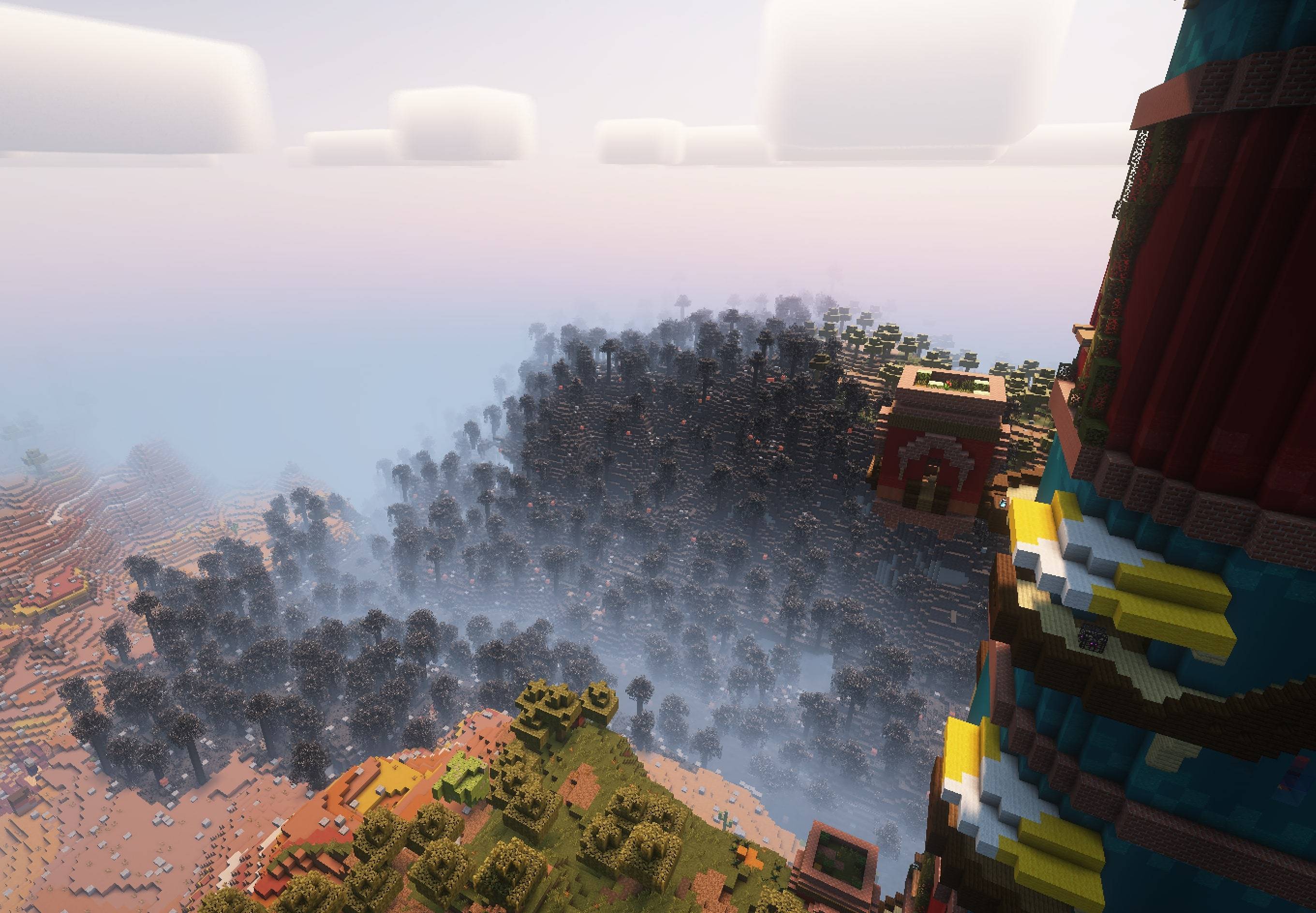 A city towering over a charred forest... did they burn it down?