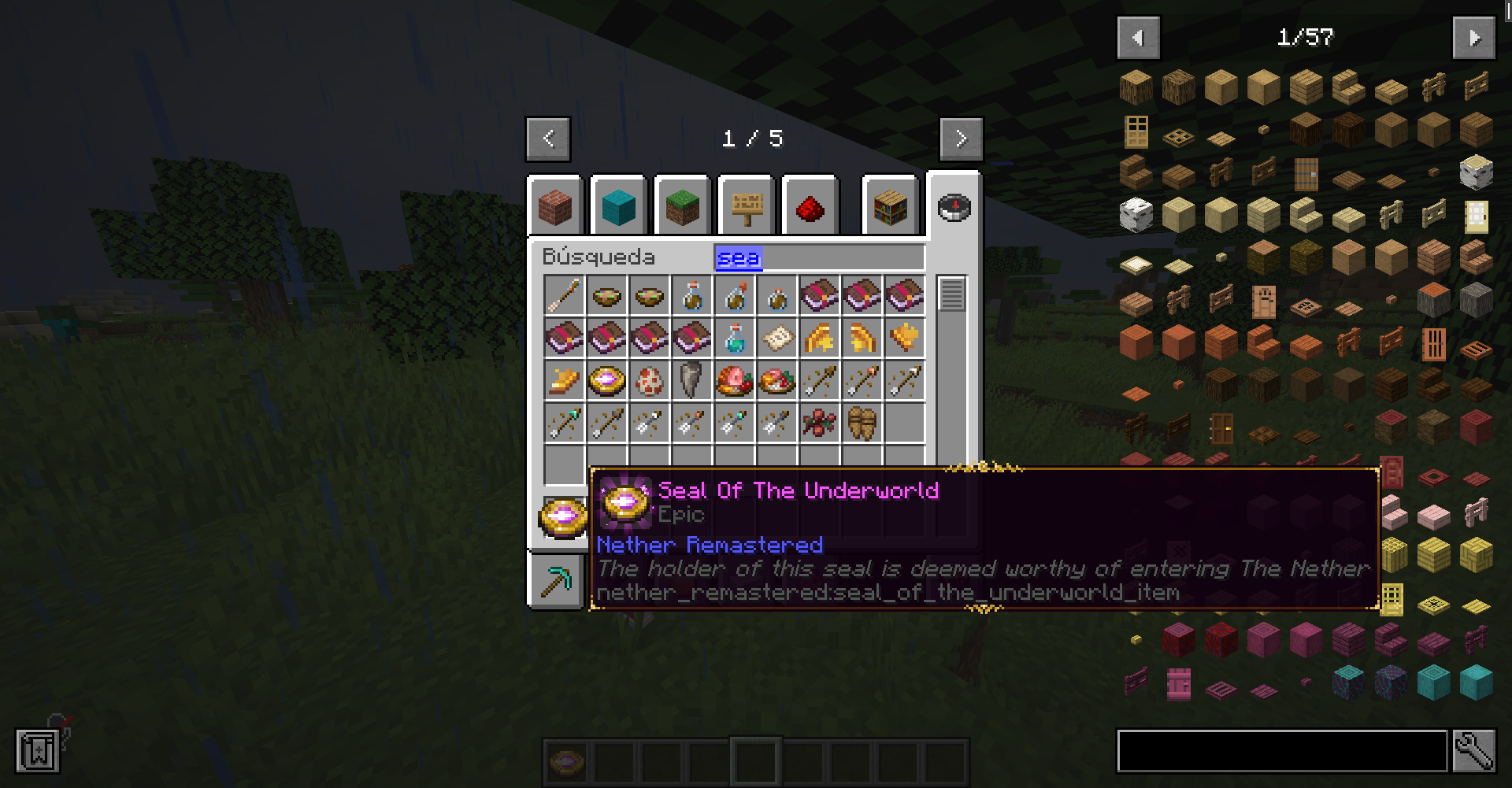 Thumbnail item required to get acces to the nether
