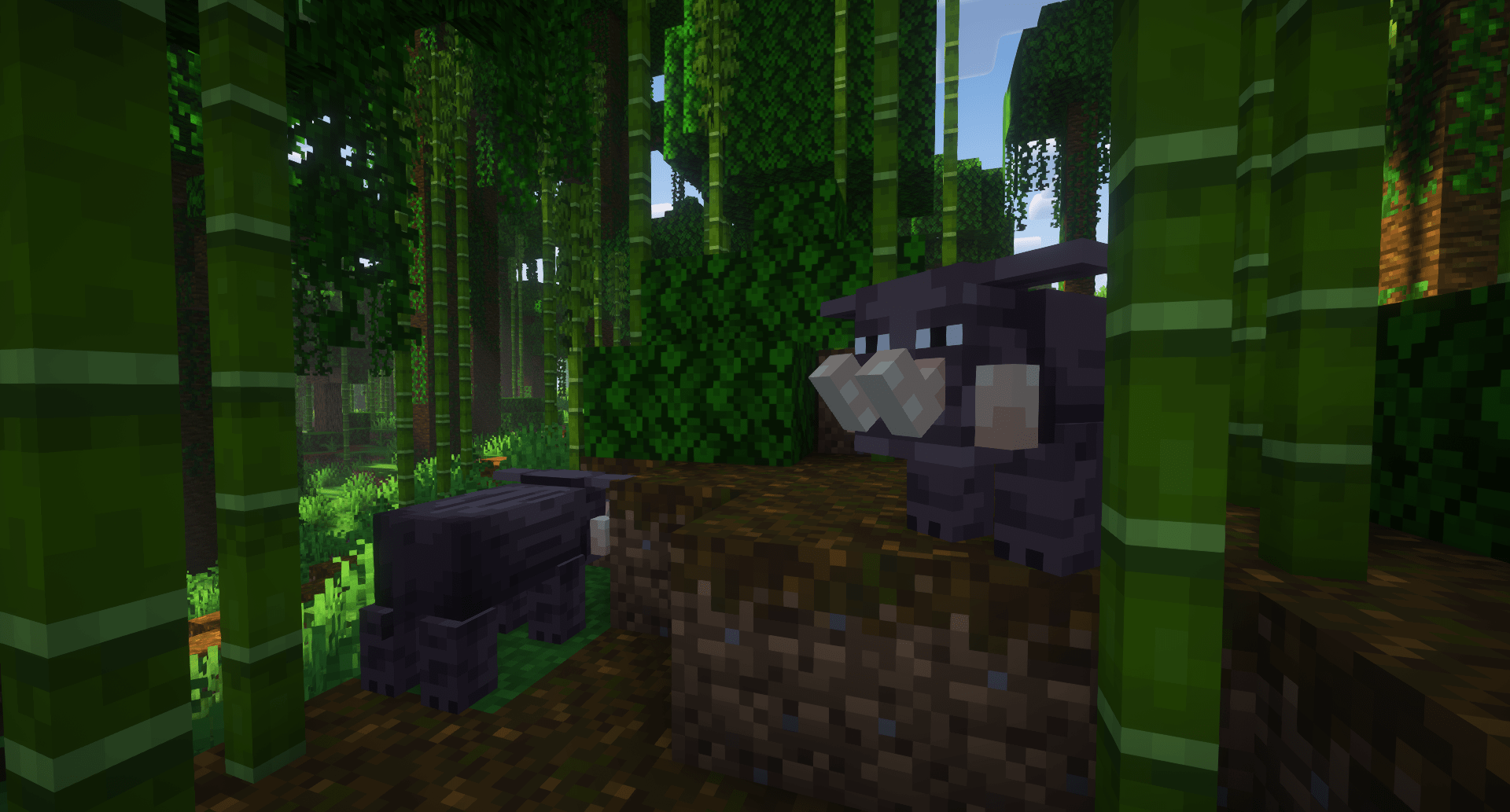 Thumbnail Babirusa take the place of pigs in jungle and swamp biomes.